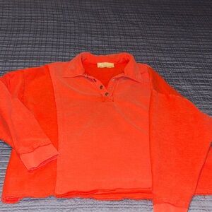 Vibrant Orange Long Sleeve Women's Top